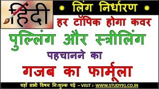 8.पुल्लिंग स्त्रीलिंग पहचानने का गजब का फार्मूला / Ling ki pahchan / Ling in hindi / Study91 hindi