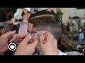 Hard Part Skin Fade Haircut with Beard Line Up