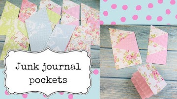 Quick and easy junk journal pockets using 12 x 12 paper - pockets, tucks & ticket strips tutorial