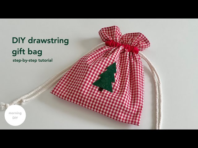 DIY drawstring gift bag  How to make Christmas gift 