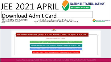 JEE MAIN 2021 APRIL ATTEMPT ADMIN CAP DOWNLOAD STEP BY STEP|JEE MAIN 2021 ADMIT CARD