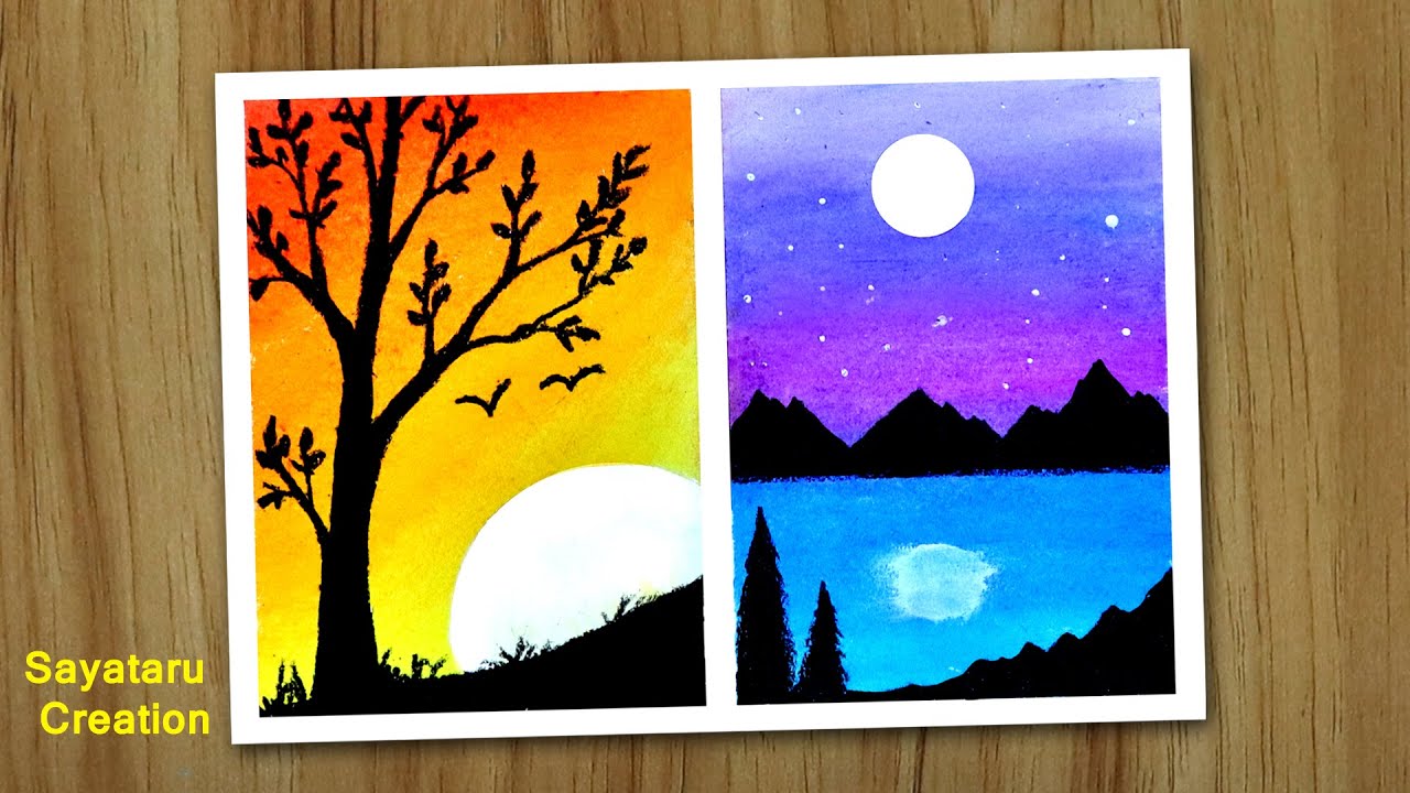 Featured image of post Drawing Easy Night Moonlight Painting - Click here to save the tutorial to pinterest!