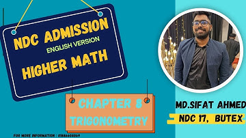 NDC ADMISSION | SSC Higher Math EV | Chapter 8: Trigonometry | part 1