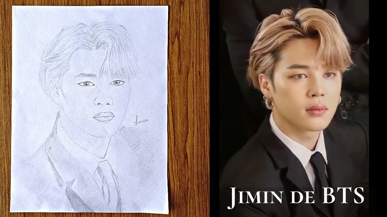 Dibujo de Jimin de BTS a lápiz completo || Dibujo de Park Jimin a lapiz -  thptnganamst.edu.vn