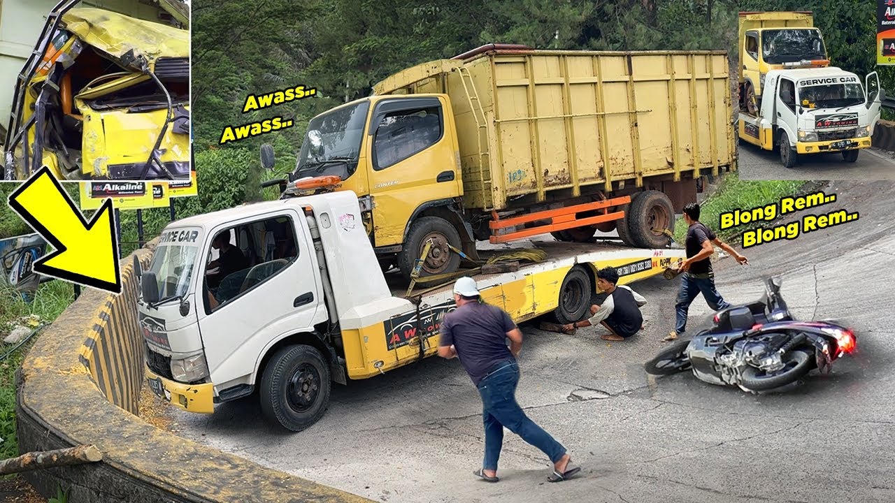 TERJADI LAGI !!! Detik-Detik Truk Hilang Rem di Sitinjau Lauik, Kernet Langsung Lompat Ke Jalan