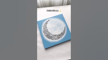 Painting Ayatul Kursi in Moon shape for Ramadan 🥹🌙 #art #shorts #artshorts #arabiccalligraphy