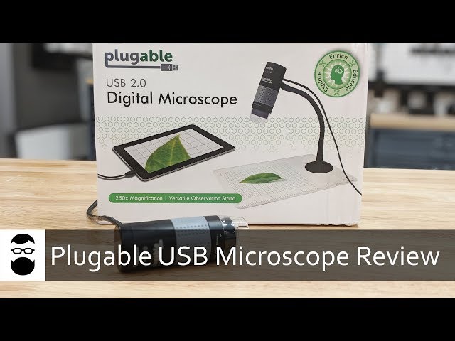 Plugable 250x Digital USB Microscope with Observation Stand