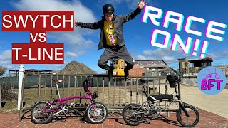 Can A Brompton T-Line beat an Electric Swytch Kit Brompton In A 5 Mile Race?