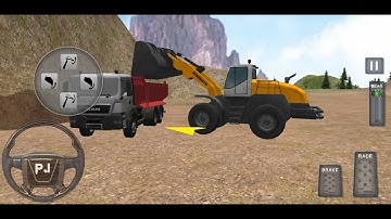 loader dan dump truk besar muat tanah - heavy machine mining games 3d - android gameplay