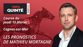 Pronostics Quinté PMU - 100% Quinté du Jeudi 15 février à Cagnes-sur-Mer