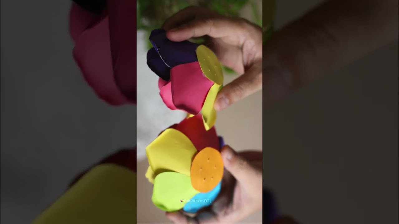 Rainbow paper rose svg template