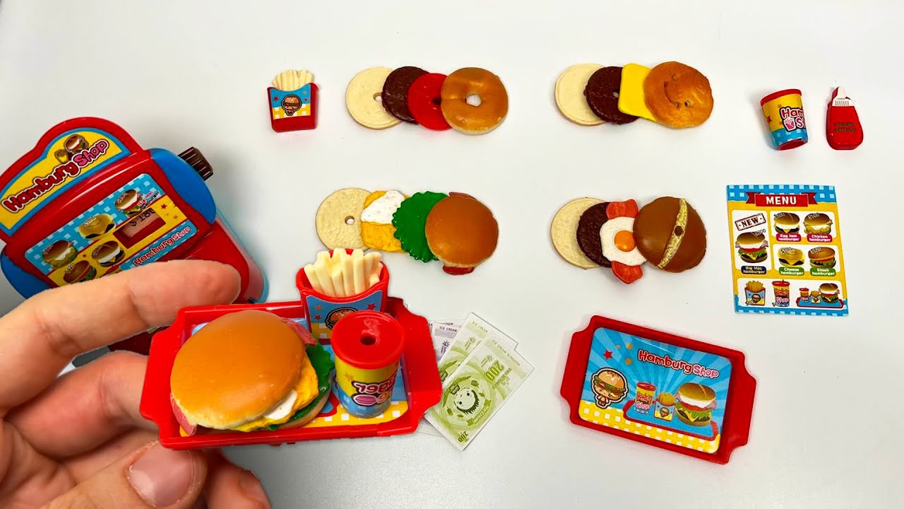 6 Minutes Satisfying with Unboxing Miniature Food Sets ASMR (no music) Cute miniature food