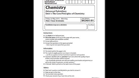 Edexcel AS Chemistry Unit 1 Question Paper May 2015 ( question 2) Solution