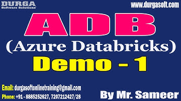 ADB (Azure Databricks) tutorials || Demo - 1 || by Mr. Sameer On 28-09-2022 @10AM IST