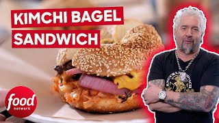 Guy Fieri Visits Bagel Pizza Fusion Heaven Diners Drive-Ins Dives