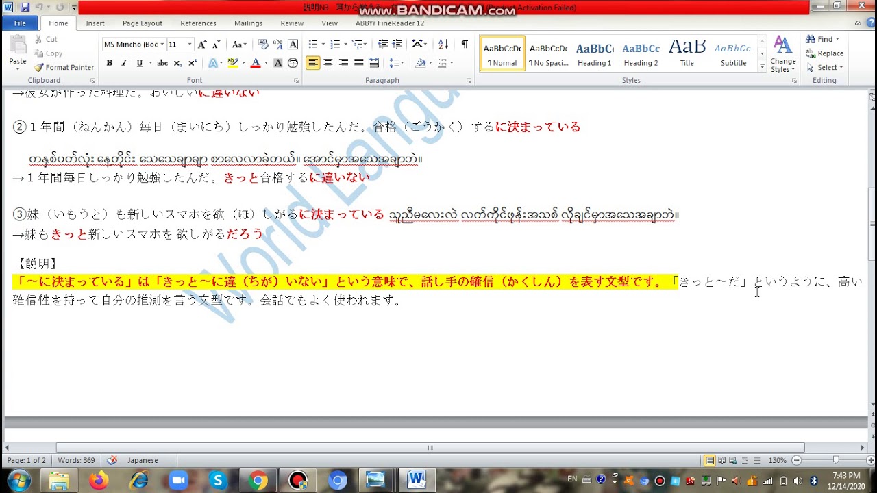 N3 文法　76　～に決まっている　World Language Centre (Inzali Aung )