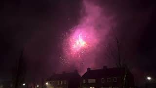 New Year Fireworks Show with smoke