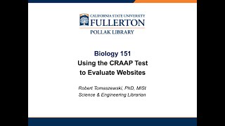 Famous Using the CRAAP Test to Evaluate Websites Profile
