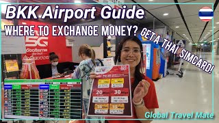 Bangkok AIRPORT GUIDE Best Money Exchange Office SUPERRICH where to get a SIM Card 🇹🇭 Thailand