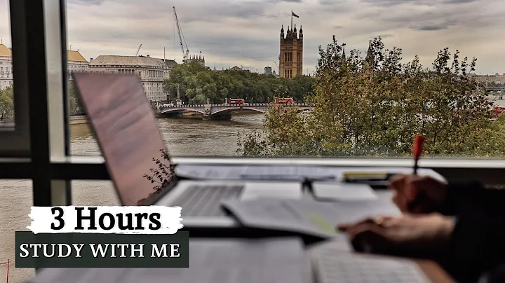 3 HOUR STUDY WITH ME  | Background noise, 10 min Break, No music, Study with Merve