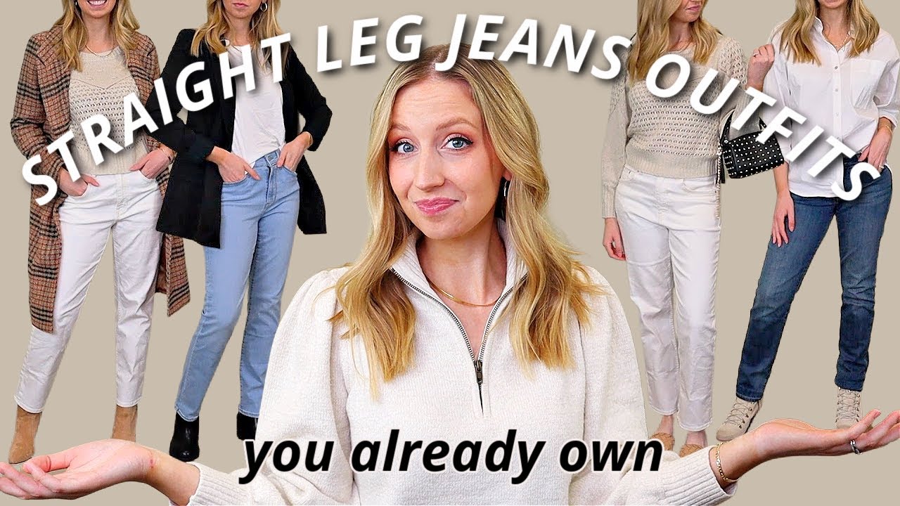 BEST Jeans Ever! 5 Ways to Style Straight Leg Jeans Using Clothes