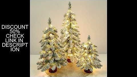 Mini Flocked Christmas Tree Pre Lit Artificial Tabletop Christmas Trees Snow Flocked Xmas Tree  DIY
