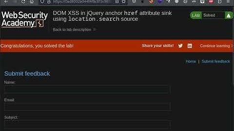 13.5.1 Lab: DOM XSS in jQuery anchor href attribute sink using location.search source | 2023