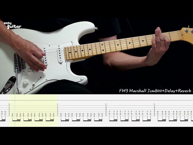 Europe - The Final Countdown Guitar Lesson With Tab(Slow Tempo) class=