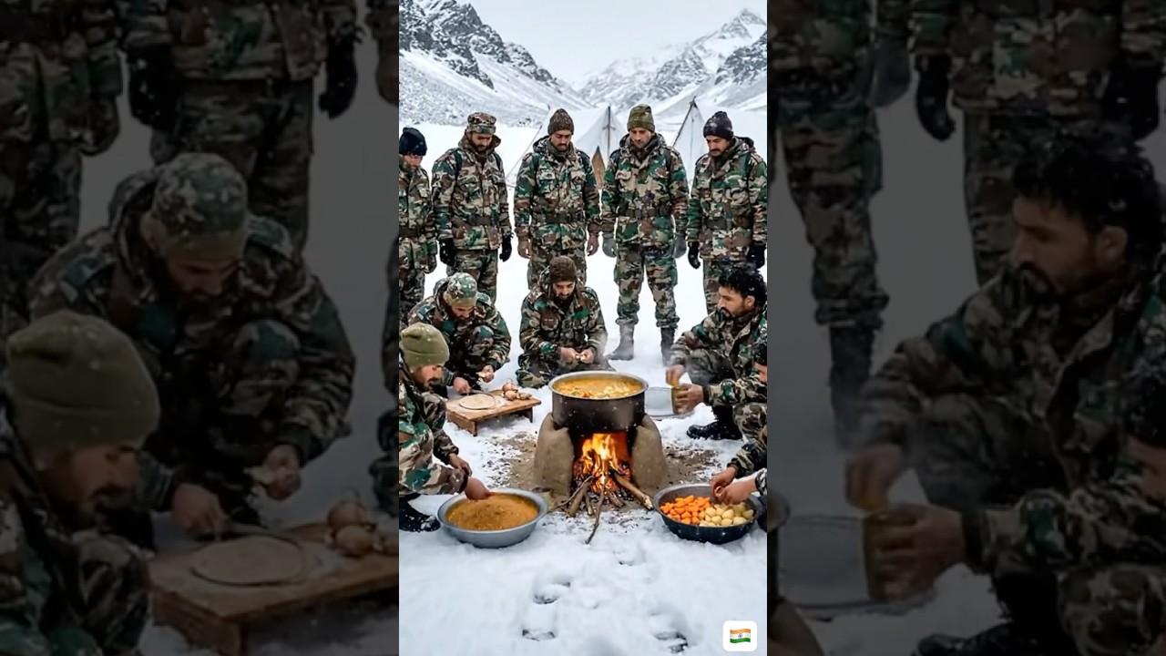Indian Army Soldiers Cook Food in Snowy Winter ❄️🔥🇮🇳 