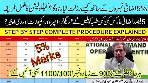 How to Calculate 5% Extra Marks || Result Calculation With 5% Additional Marks - Marking Scheme 2021