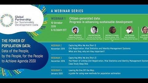 Webinar - Citizen-generated data: Progress in advancing sustainable development