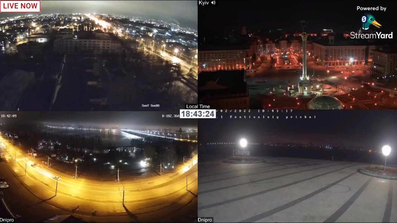 Ukraine Live CCTV footage Sirens + Russian Army Invasion YouTube
