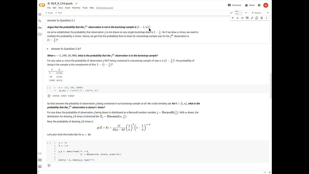 Intro to Statistical Learning (2nd Ed), Solution to Problem 5.2C - YouTube