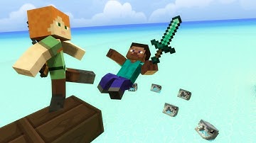 Minecraft not ordinary ragdolls MOD & water fails. Steave vs Alex in [Garry