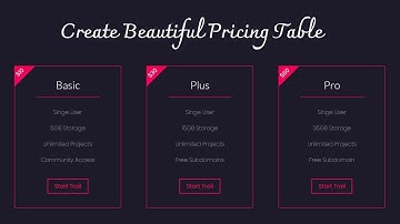 How to design a Modern Pricing Table with Pure CSS & HTML