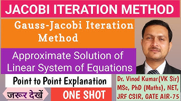 Jacobi Method | ONE SHOT | Numerical Analysis | Numerical Methods | CONM | vkmpoint