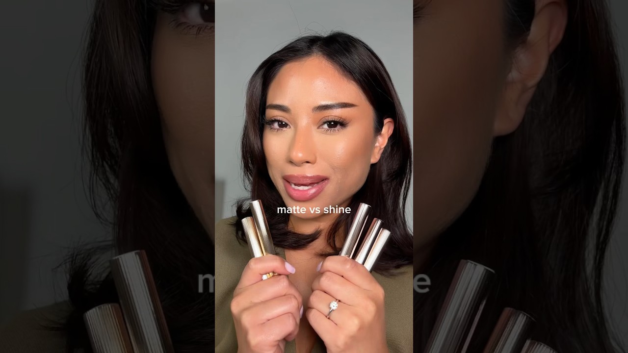 Matte vs Shine Try On: Pure Color Explicit Lipstick #esteelauder #mattelip #lipsticktryon