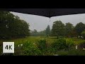 Walking in the Heavy Rain in "Public Garden of Bordeaux" Rain Walk 4K / June 11 2020 rain ASMR