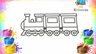 Train Coloring for Kids | Easy Train Coloring Page 🚂🎨