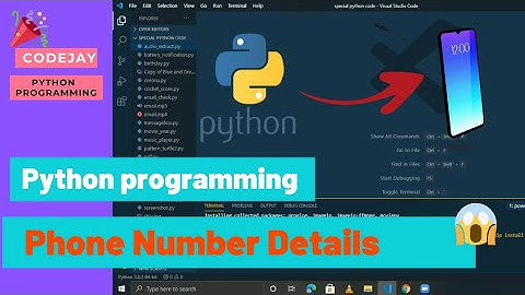 How to get Phone Number Info using Python | python se phone number details | codejay