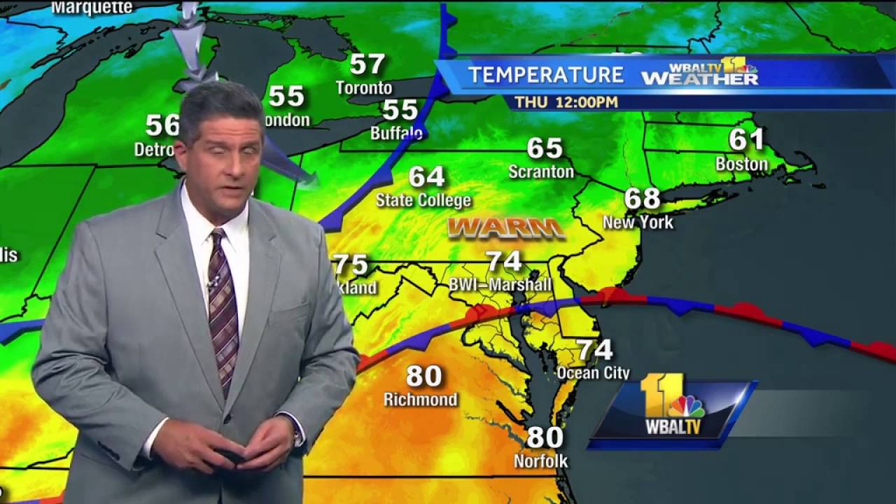 Sun and clouds, chance of showers Thursday - YouTube