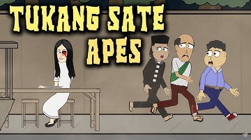 Tukang Sate Diganggu Hantu | Animasi Horor Kartun Lucu | Warganet Life
