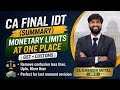 CA Final IDT | ALL MONETARY LIMITS | GST &amp; Customs | CA Surender Mittal AIR 5