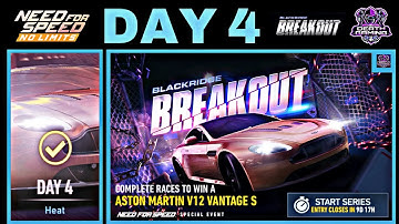 NFS NO LIMITS | DAY 4 - WINNING + TIPS - ASTON MARTIN V12 Vantage S | BLACKRIDGE BREAKOUT EVENT