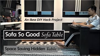 Celebrity Space Saving Concealed Minimalist Sofa Table | Ikea DIY Lack Hack | Sofa So Good | Working from Home Wealth