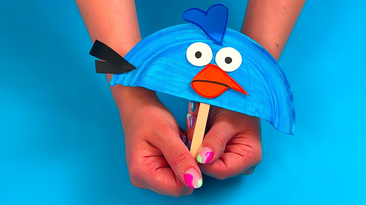 DIY Angry Bird Blue Craft 🐦 | Easy Paper Plate Craft for Kids #diy # ...