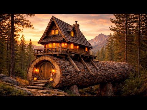 200 Days Man Builds Beautiful Wooden Cabin in the Forest | From Start to Finish.