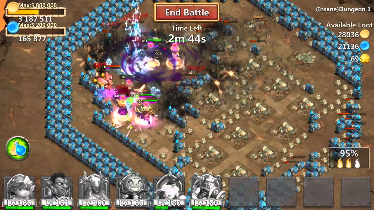 Castle clash - Insane dungeon 1-10 - easy 3 star - YouTube