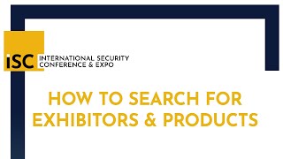 ISC Virtual Event Platform: Search Exhibitors and Products