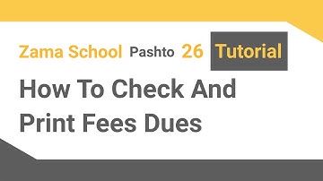 Zama School Software Tutorial -26: How To check & print Fees Dues  in your School Management System